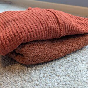 Lot of women's sweater dress and hoodie - rust brown - XL